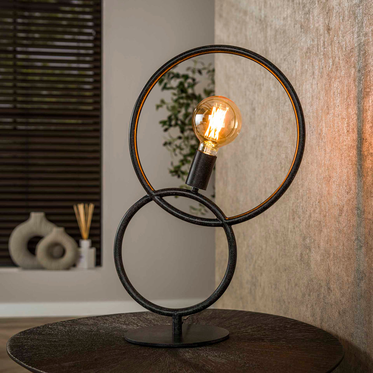 Lampe de table Arc 1-lumière – Métal Noir