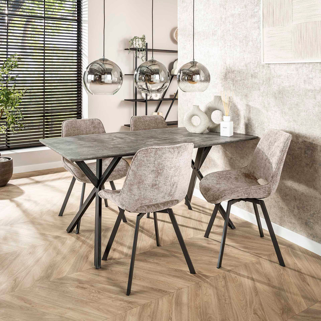 Suspension en verre Juliette 3 lumières en verre fumé