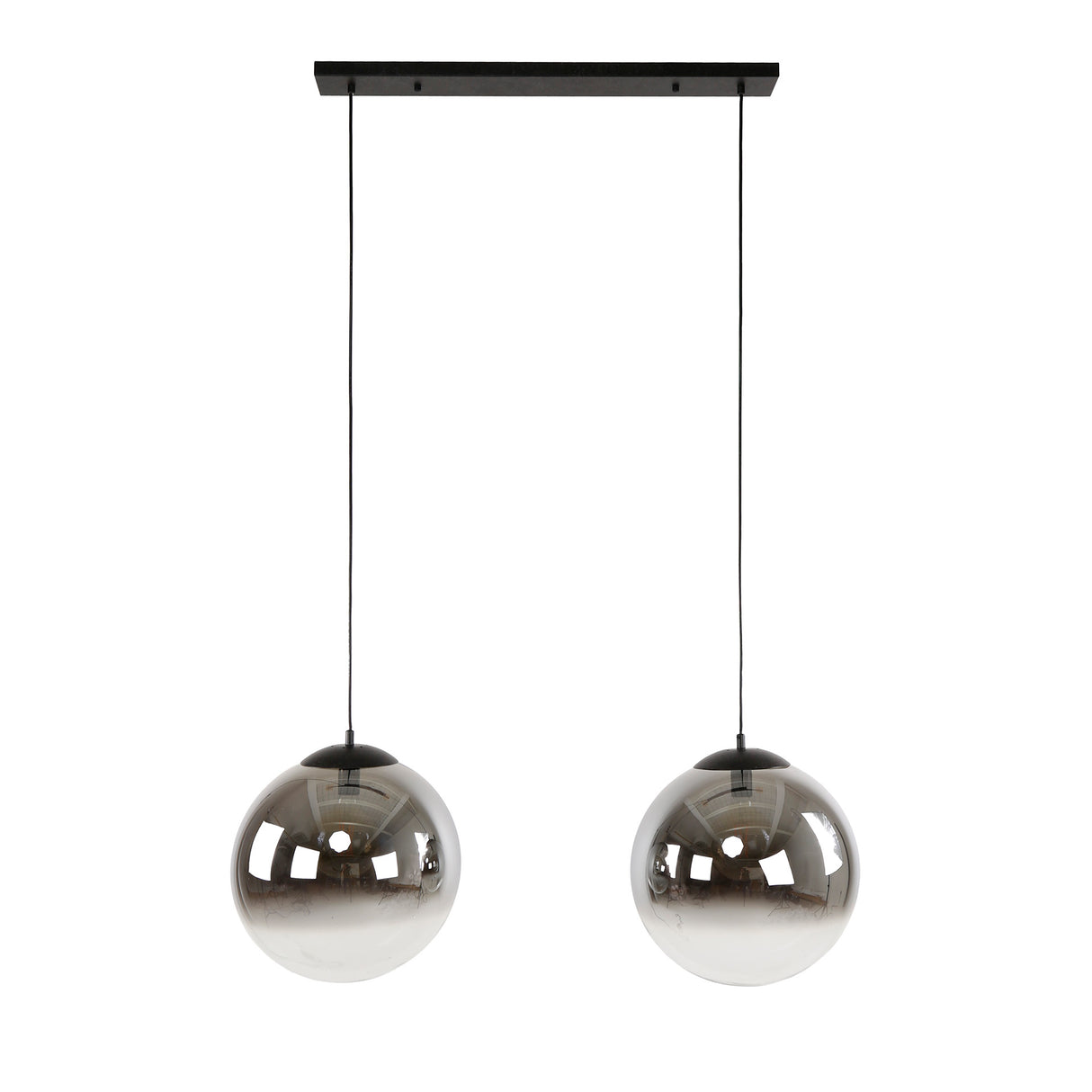 Moderne Hanglamp Bol Rond Juliette 2-lichts rookglas