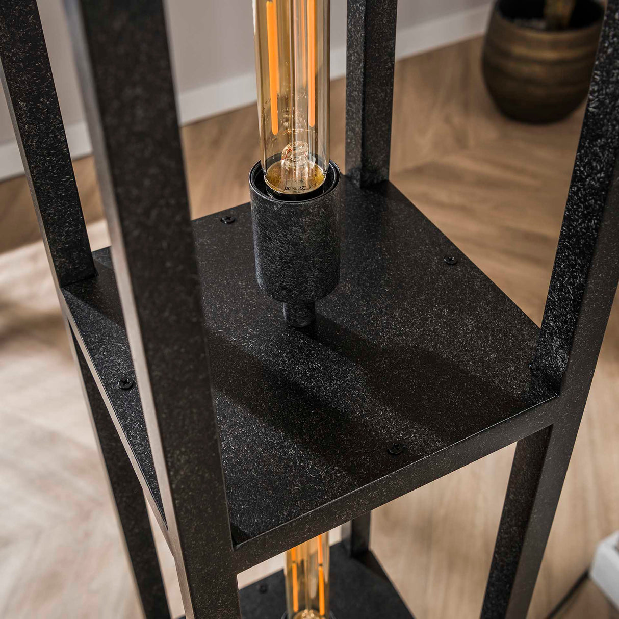 Lampadaire industriel Ardon 4 lumières - Métal noir