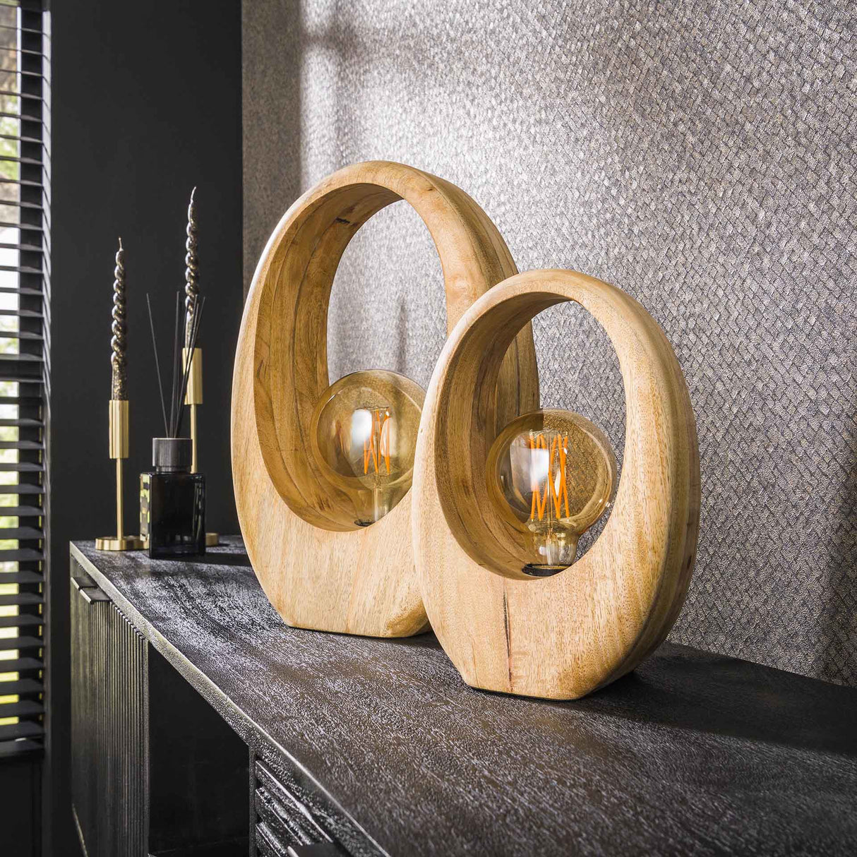 Lampe de table Brenn en bois de manguier 43 cm