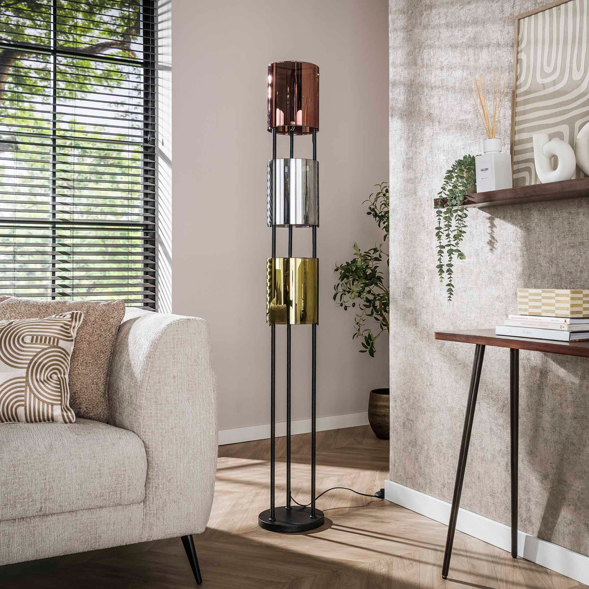 Lampadaire Nox 3 lumières Métal Noir 175 cm