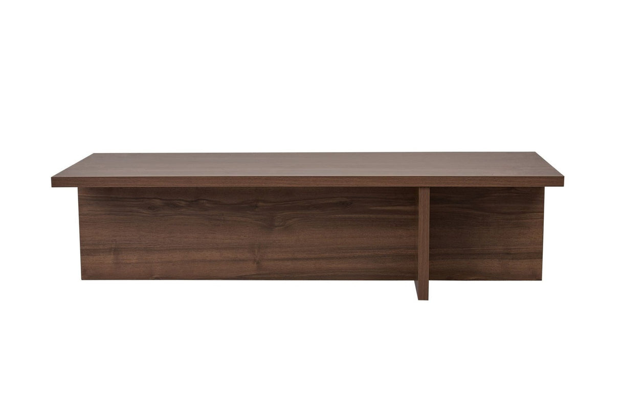 Table basse rectangulaire Portland noyer en mélamine 120x45x30 cm