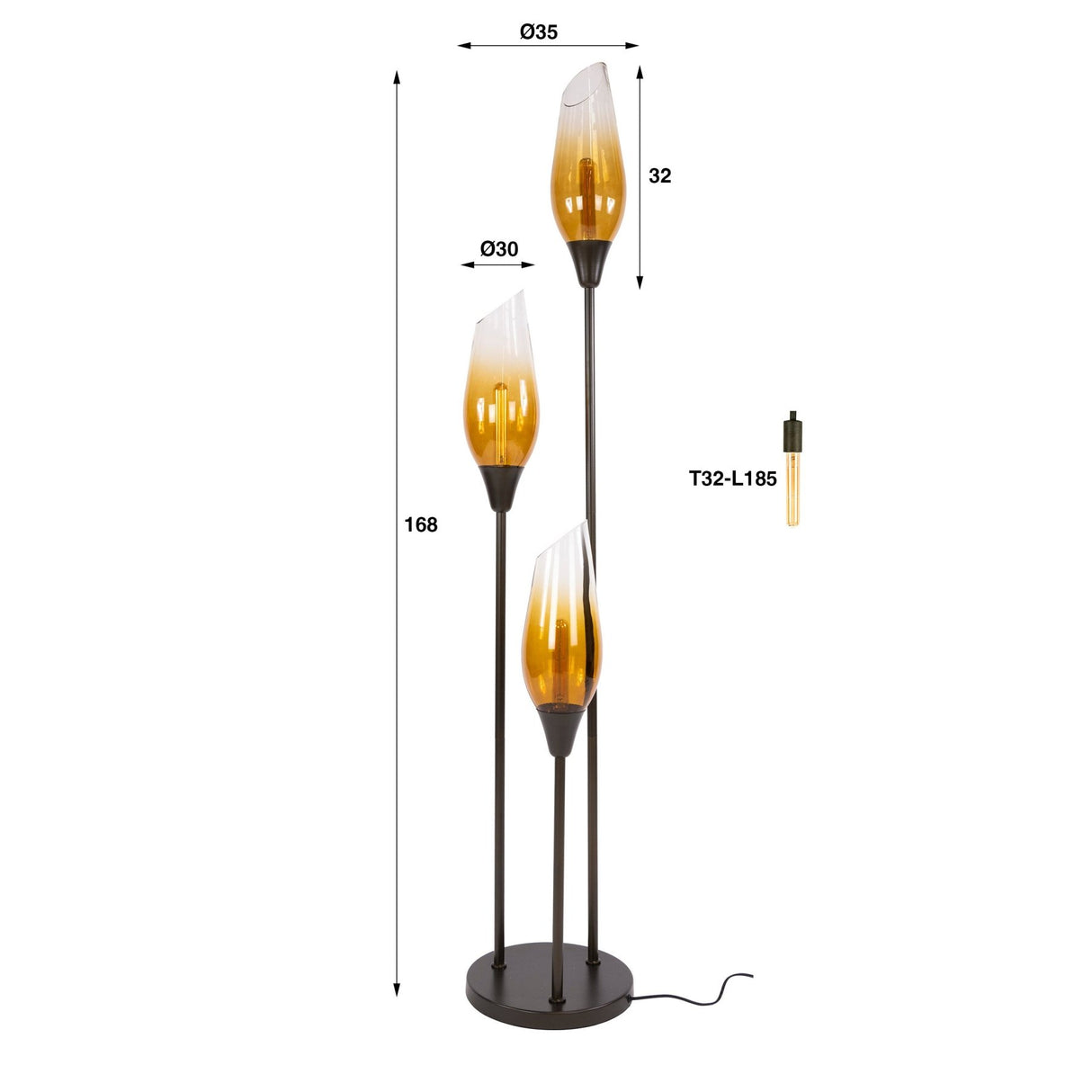 Lampadaire Cocoon en marron sienne
