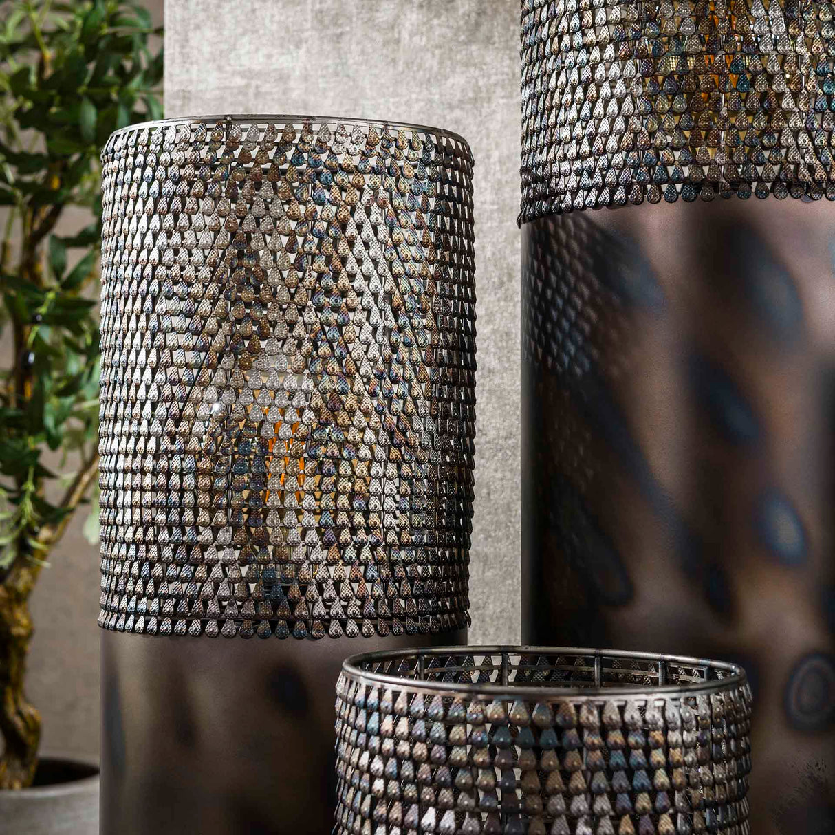 Lampe de sol cylindre Brick 120 cm noir marron