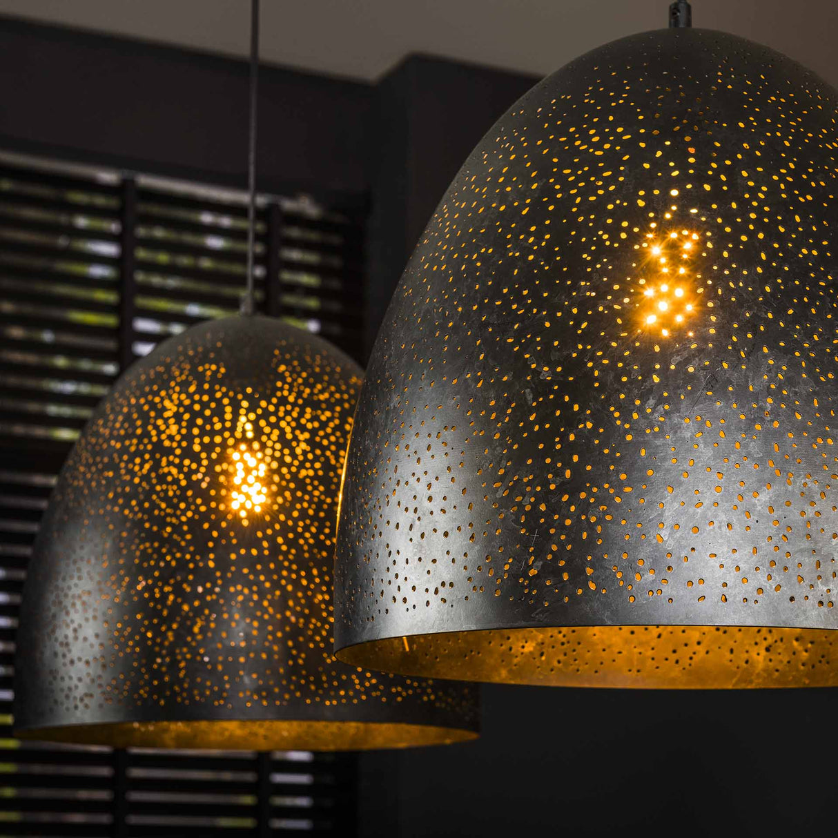 Industriële Hanglamp Kylian 2-lichts Metaal Zwart