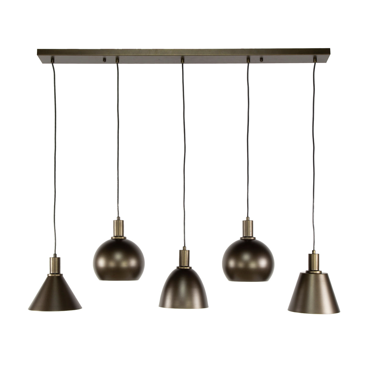 Suspension Sienna 5 lumières Industriel - Marron 120 cm