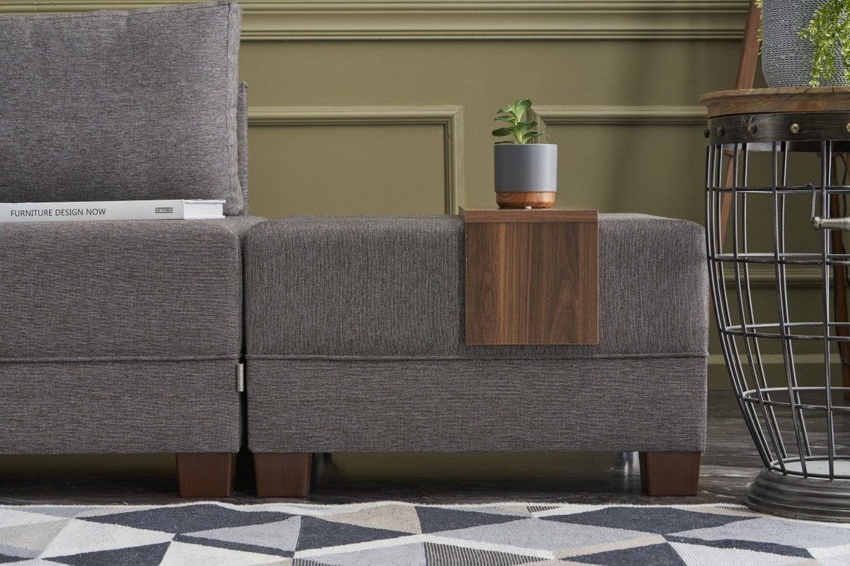 Canapé d'angle avec fonction couchage Left Fly Brown