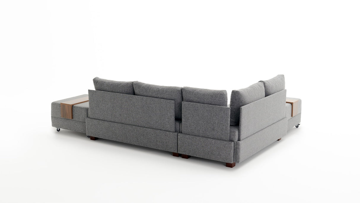 Banken - Slaapbank grijs stof - XXL 280 x 210 - Links - Fly - Dimehouse