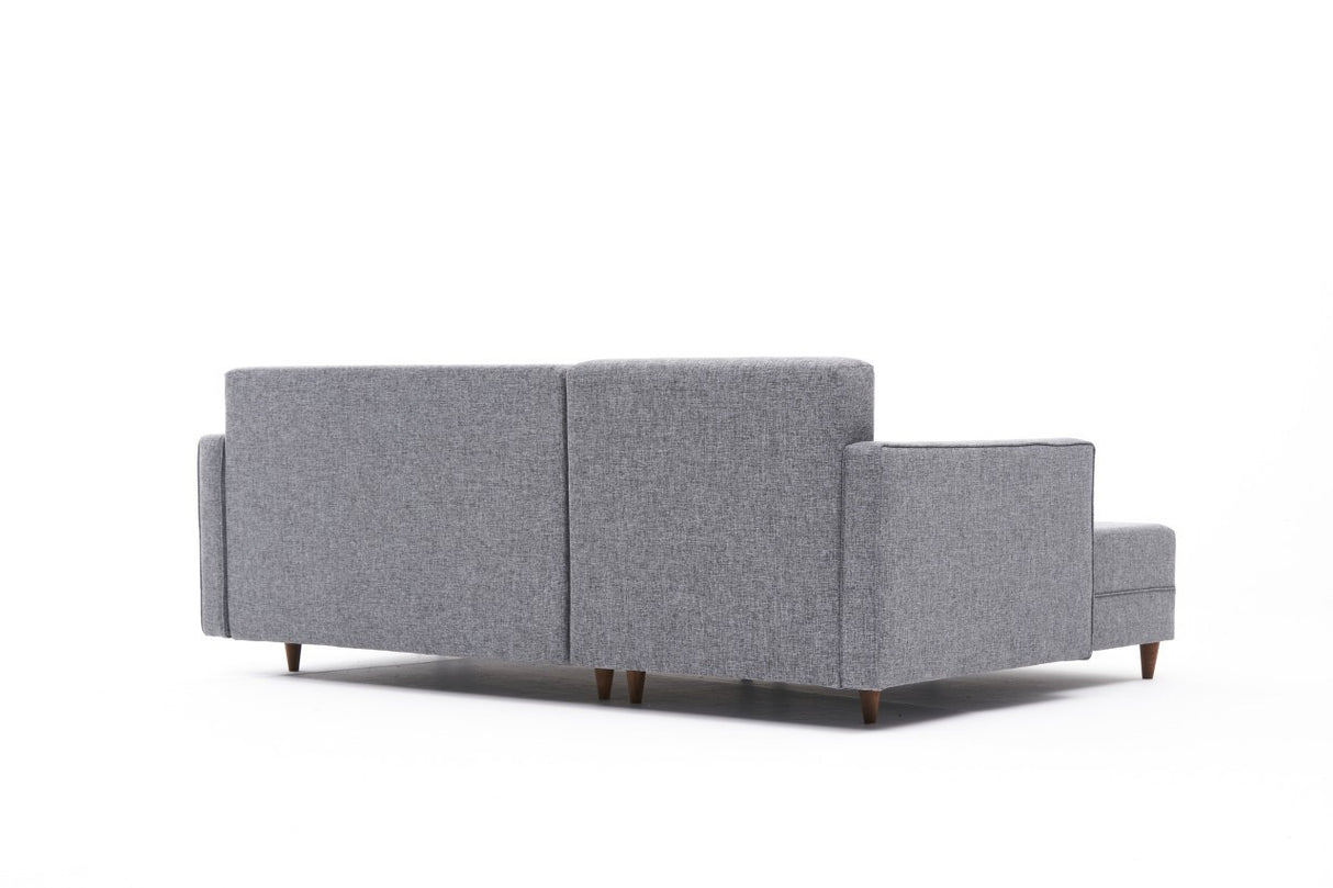 Banken - Slaapbank grijs stof - hoekbank - compact 215 x 150 cm - Links - Aydam - Dimehouse