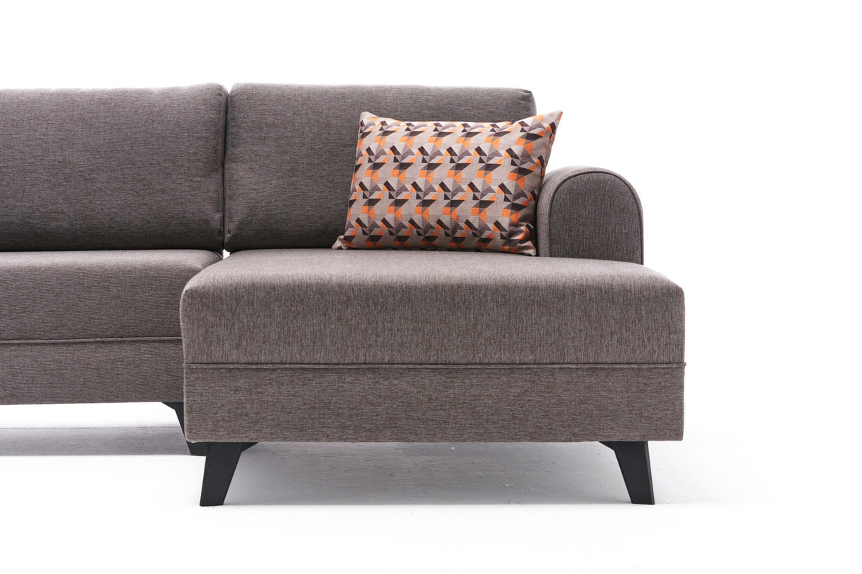 Banken - Slaapbank Taupe stof - U - bank - XXL 300x202x152cm - Belen - Dimehouse