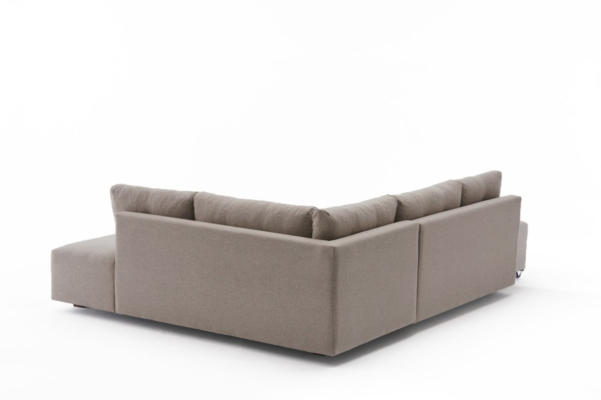 Canapé lit tissu taupe - XL 280x206 cm - à roulettes - Droite - Manama