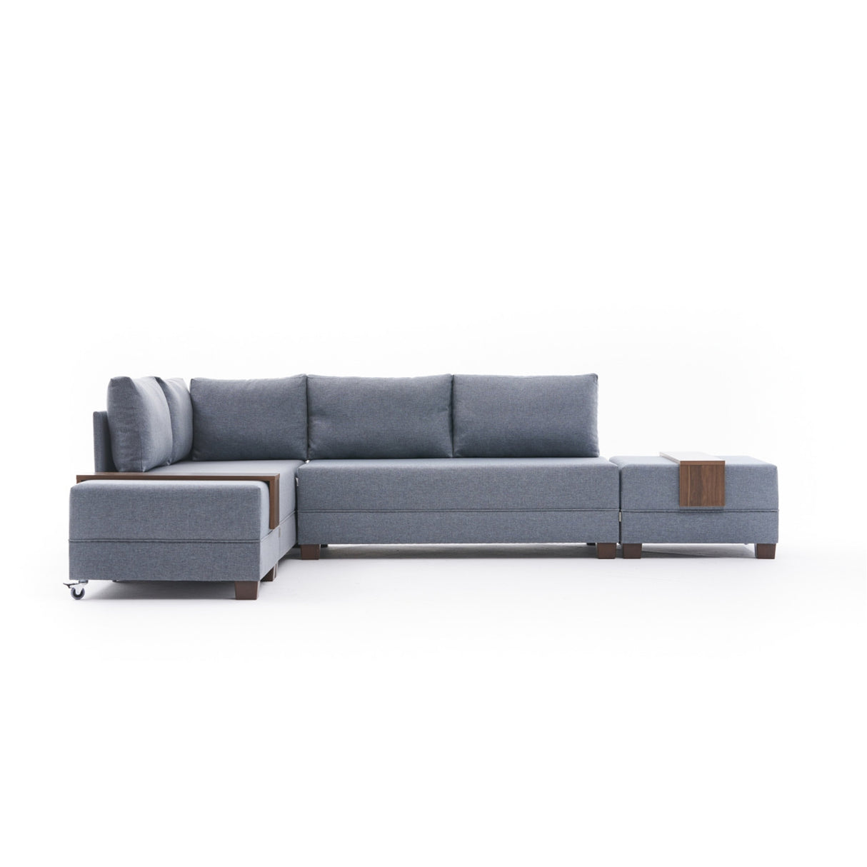 Banken - Slaapbank blauw stof - XXL 280 x 210 - Links - Fly - Dimehouse