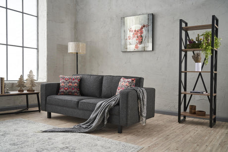 Canapé 2 places en tissu nu anthracite
