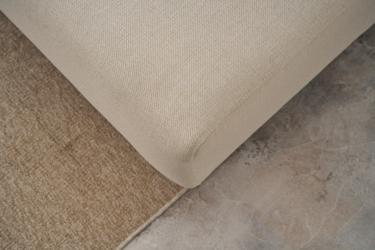 Canapé d'angle avec fonction couchage Right Mane Crème