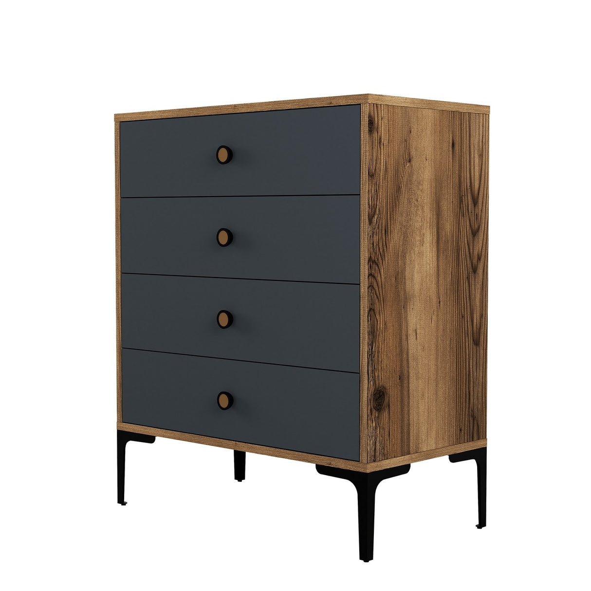 Chargement d'armoire Lizbon anthracite Mélamine 76x90.7x40 cm