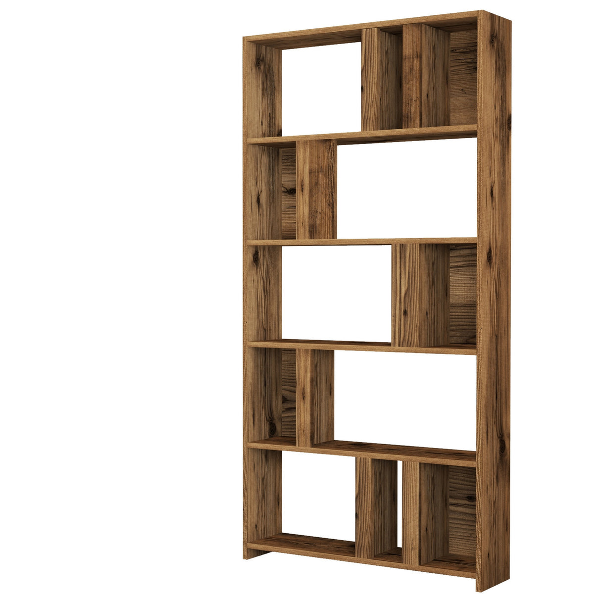 Bibliothèque Lima Walnut Melamine 90x180x20 cm