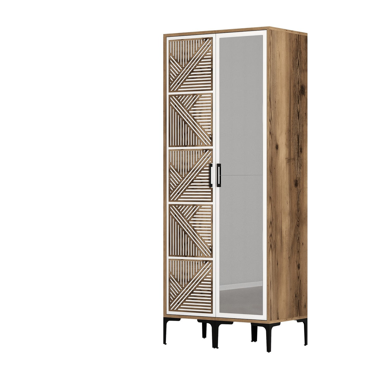 Garde-robe kumsal pr walnut white mélamine 80x47.5x201.4 cm