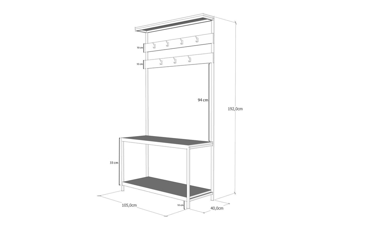 Meuble de rangement Porte-manteau Naturel Gorne