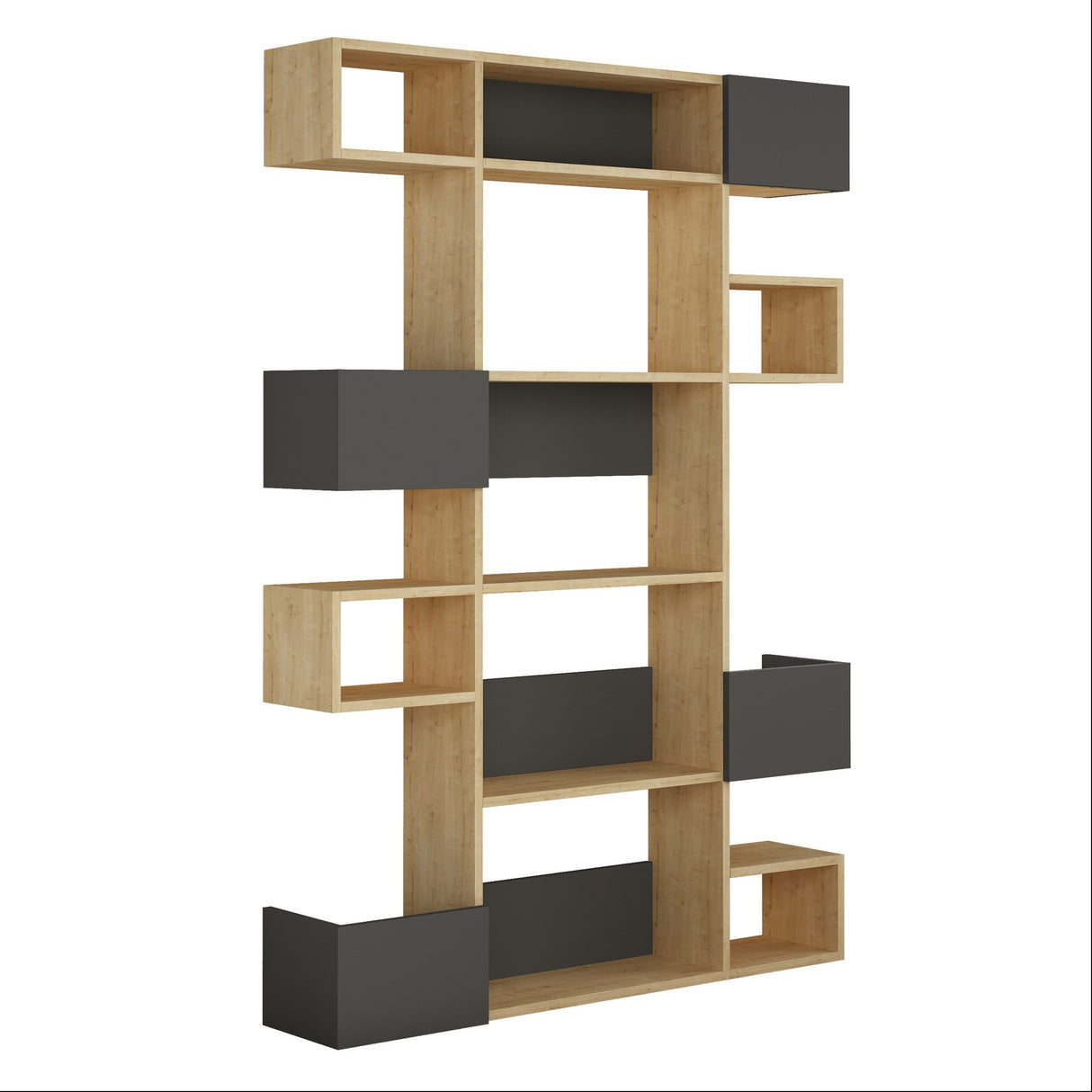 Bibliothèque Niho Oak Anthracite Mélamine 120x171x20 cm