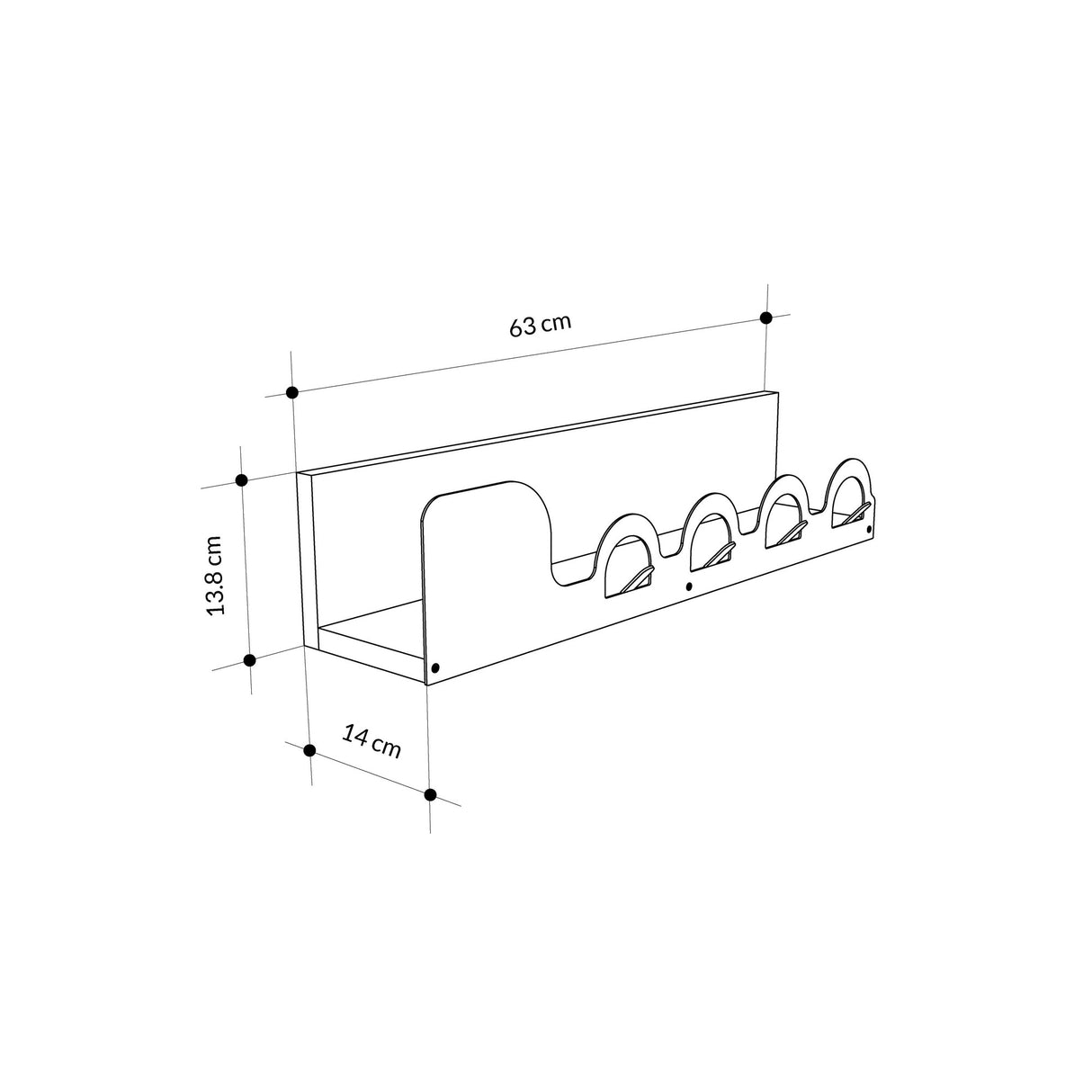 Porte-manteau en métal Liara - 63 cm