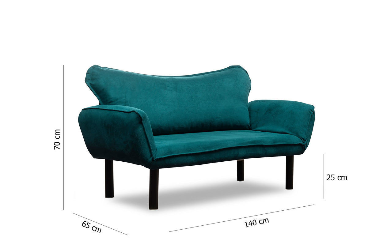 Banken - Slaapbank Petrol Blauw Velvet - twee persoons - Chatto - Dimehouse