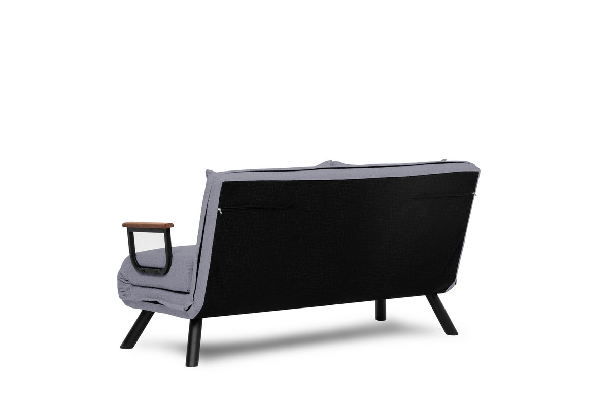 Canapé lit tissu gris graphite 2 places - Sando