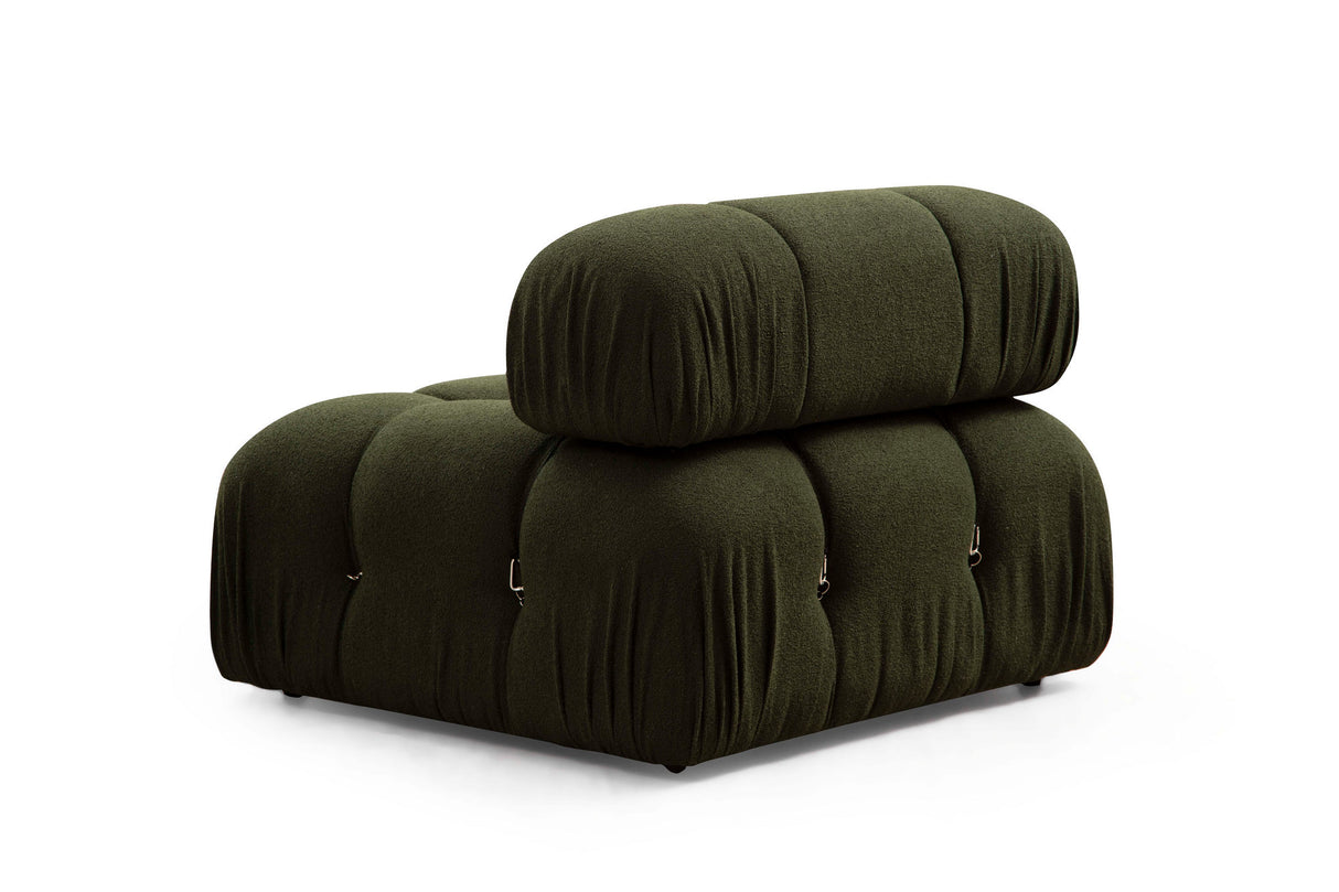 Canapé d'angle modulaire XXL Bubble avec pouf - velours vert