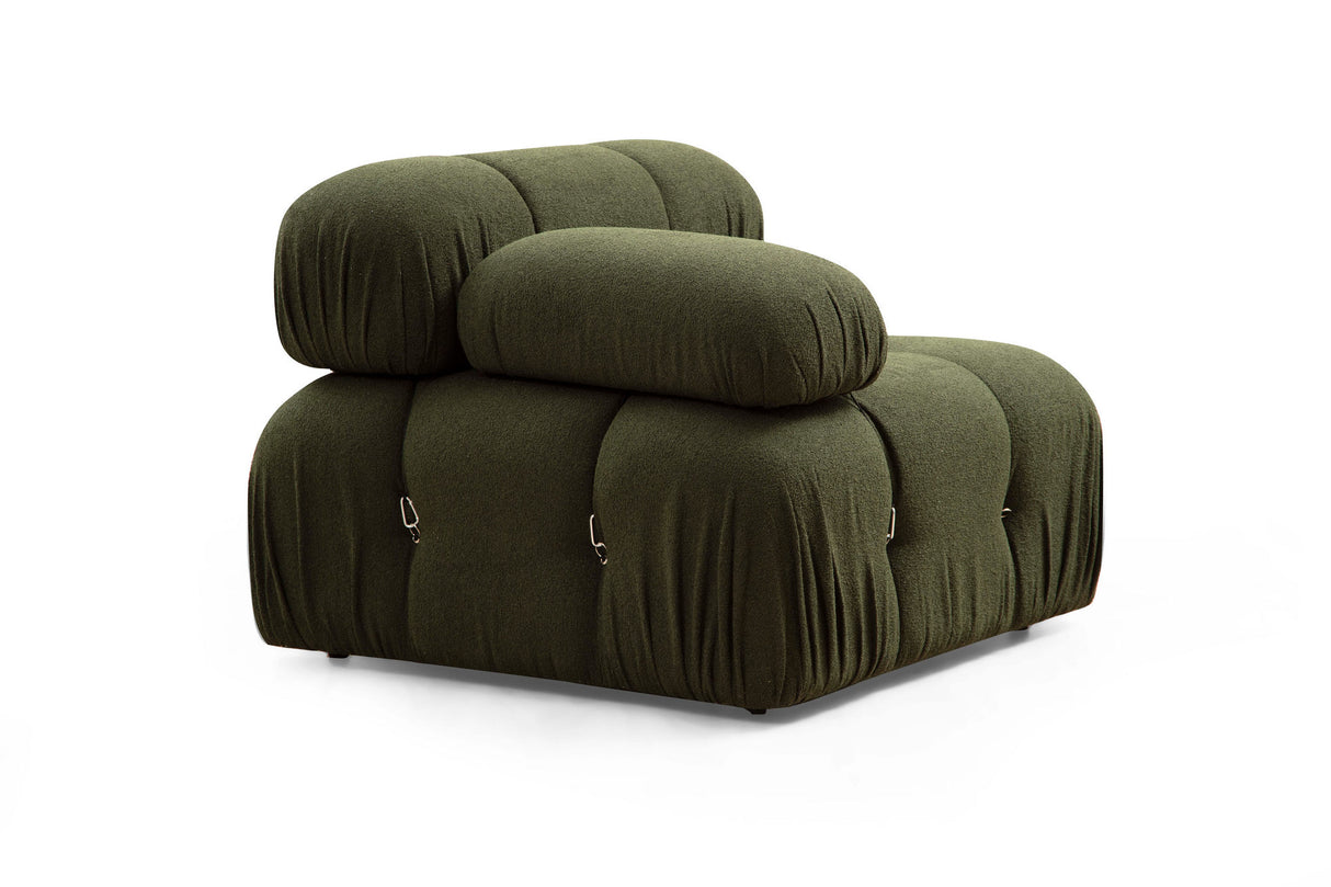 Canapé d'angle modulaire XXL Bubble avec pouf - velours vert