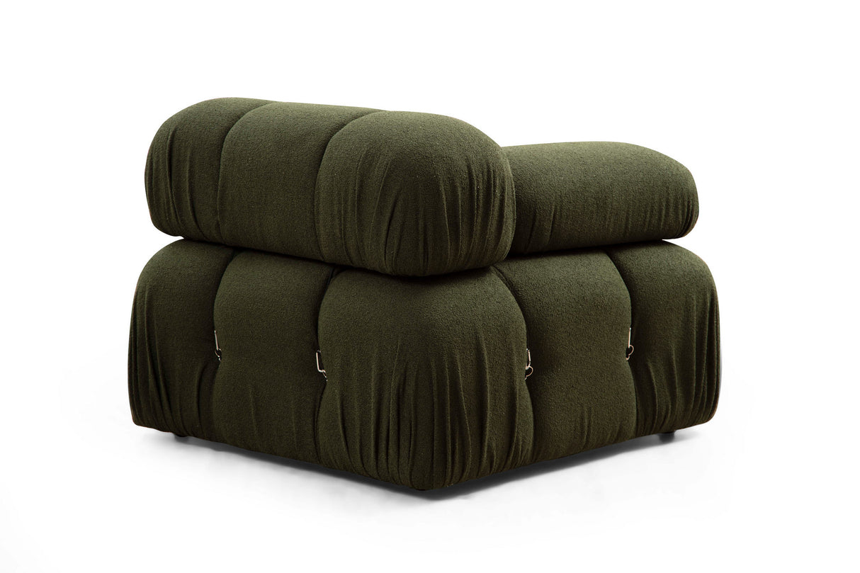 Canapé d'angle modulaire XXL Bubble avec pouf - velours vert