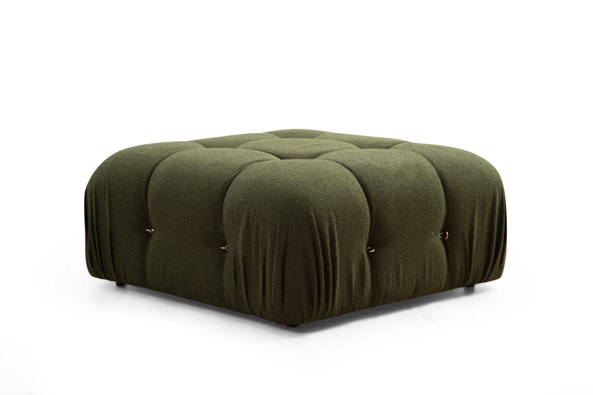 Canapé d'angle modulaire XXL Bubble avec pouf - velours vert