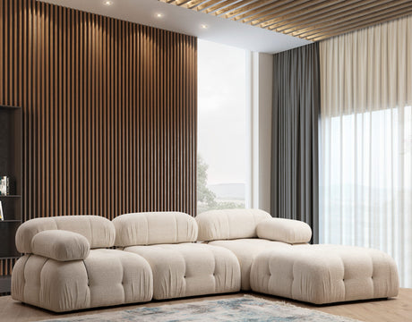 Modulaire XXL hoekbank Bubble met hocker - crème
