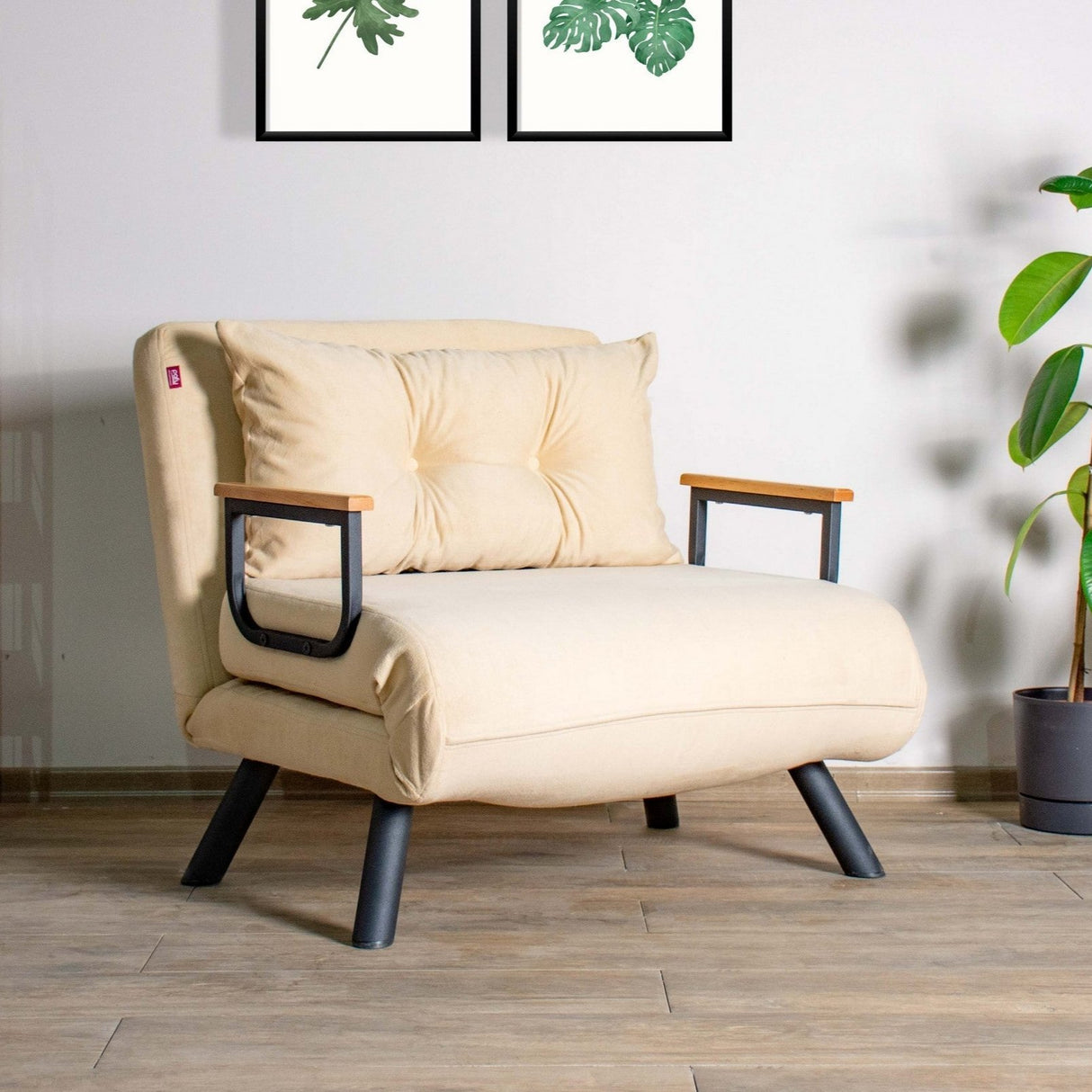 Fauteuil de sommeil Sando Tissu Crème