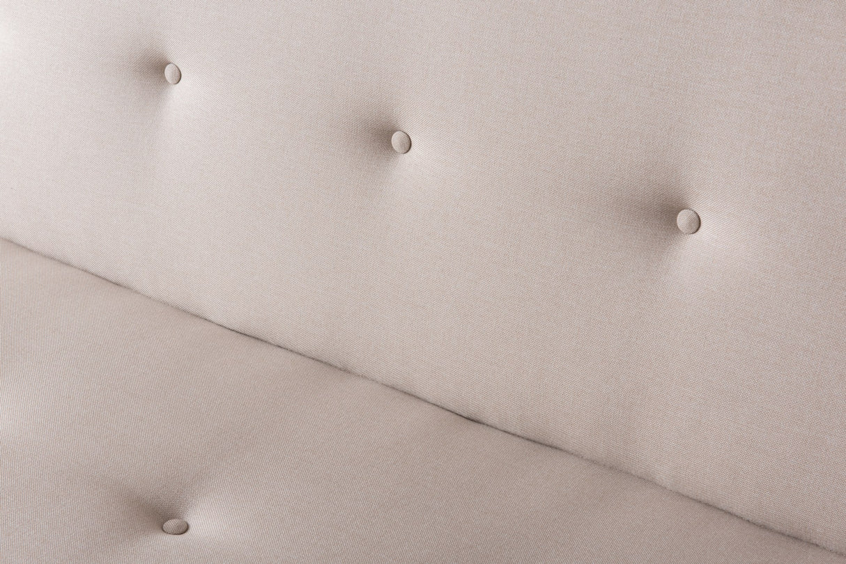 Canapé-lit 3 places Zoly Crème Tissu - 180 cm - Sans accoudoirs - Capitonné