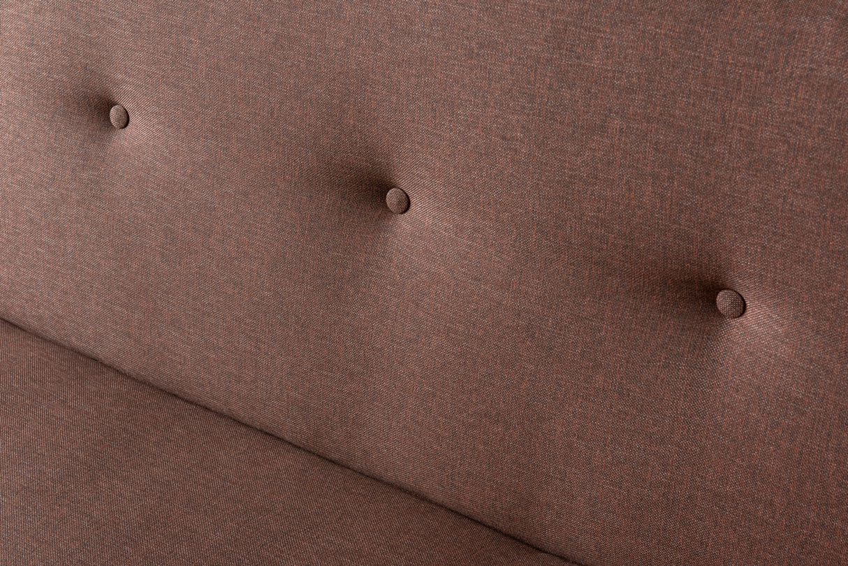 Canapé-lit 3 places Zoly en tissu brun - 180 cm - Sans accoudoirs - Capitonné