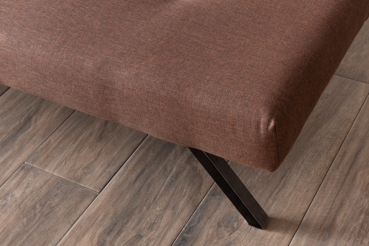 Canapé-lit 3 places Zoly en tissu brun - 180 cm - Sans accoudoirs - Capitonné