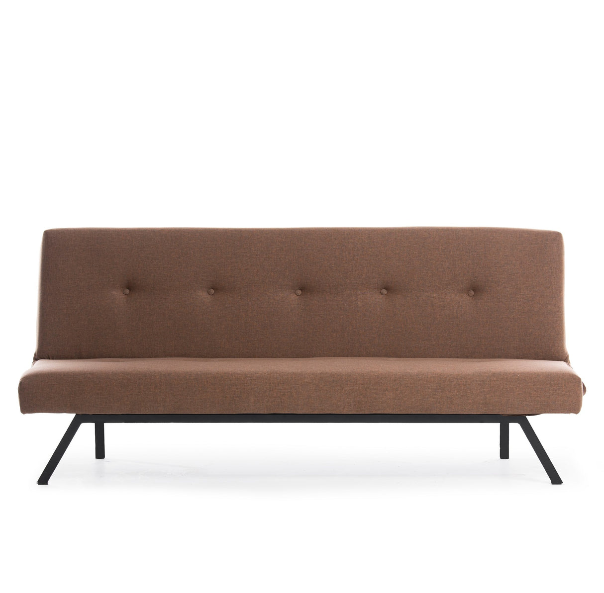 Slaapbank Zoly Bruin Stof 3-Zits - 180 cm - Zonder armleuningen - Zoly