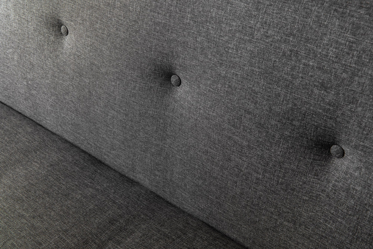 3-Zits Slaapbank Zoly Antraciet Stof - 180 cm - Zonder armleuningen - Gecapitonneerd