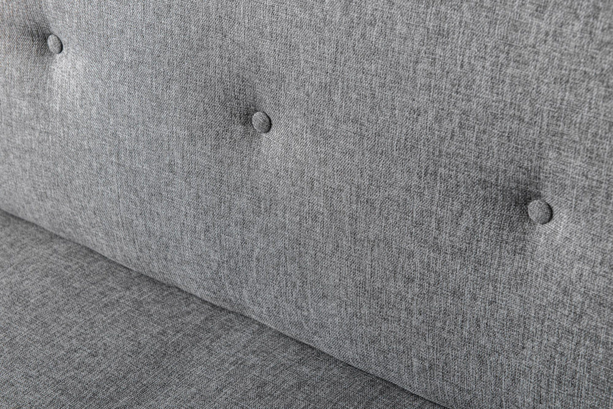 3-Zits Slaapbank Zoly Lichtgrijs Stof - 180 cm - Zonder armleuningen - Gecapitonneerd