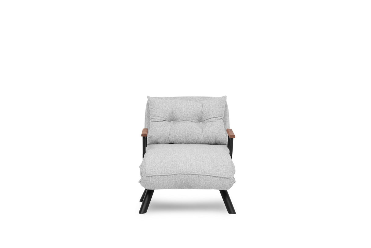Fauteuil de sommeil Sando en tissu teddy gris