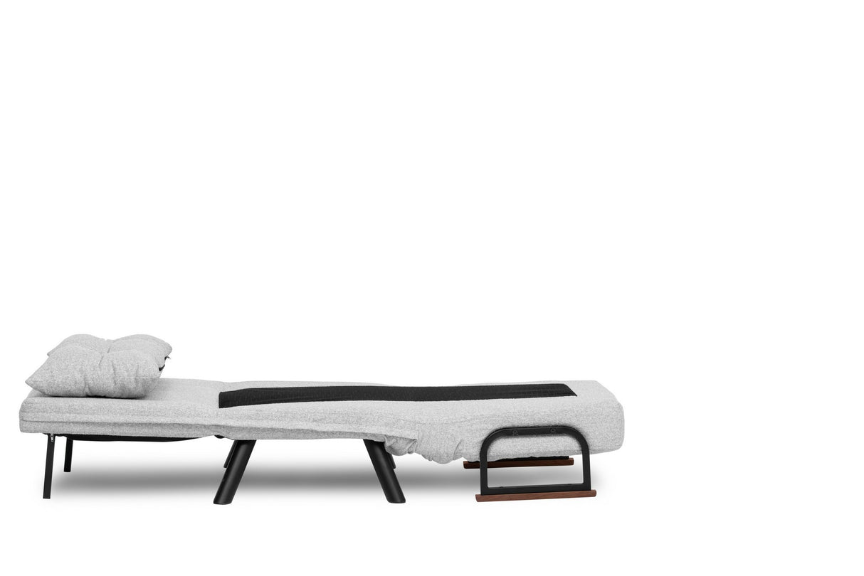 Fauteuil de sommeil Sando en tissu teddy gris