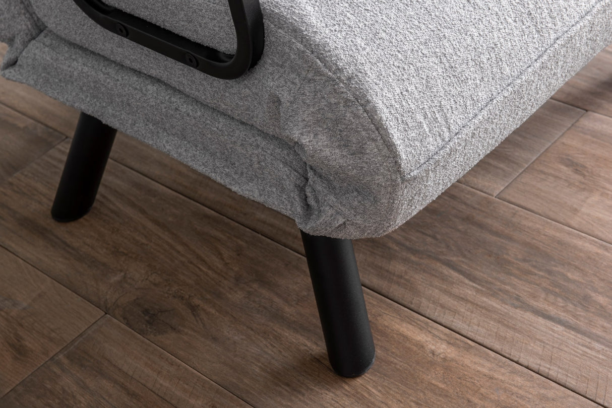 Fauteuil de sommeil Sando en tissu teddy gris