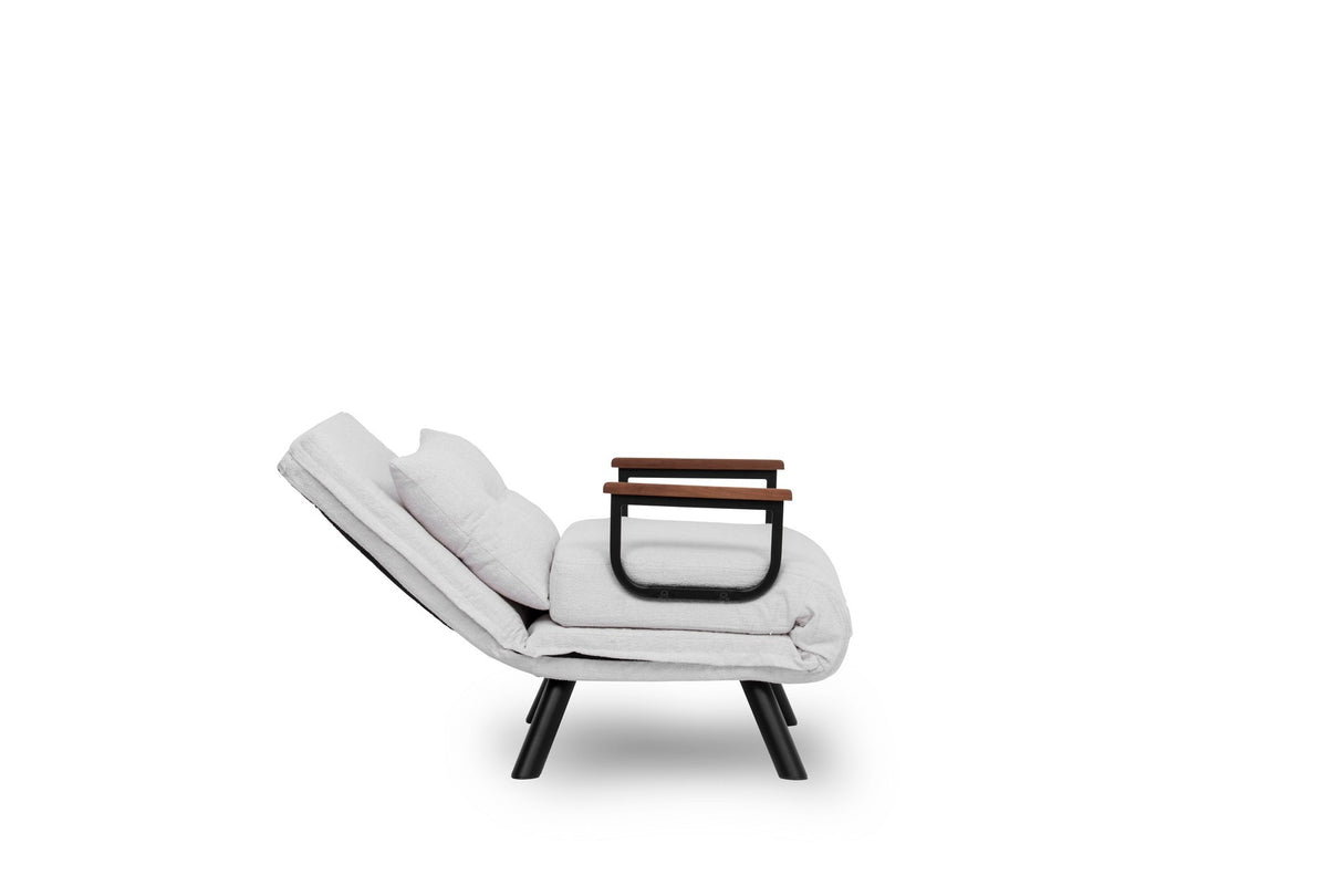 Fauteuil de sommeil Sando Crème en tissu teddy