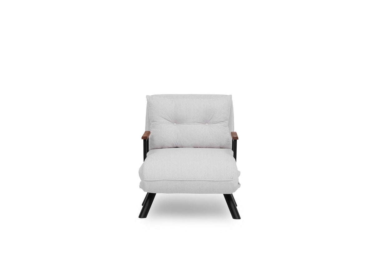 Fauteuil de sommeil Sando Crème en tissu teddy