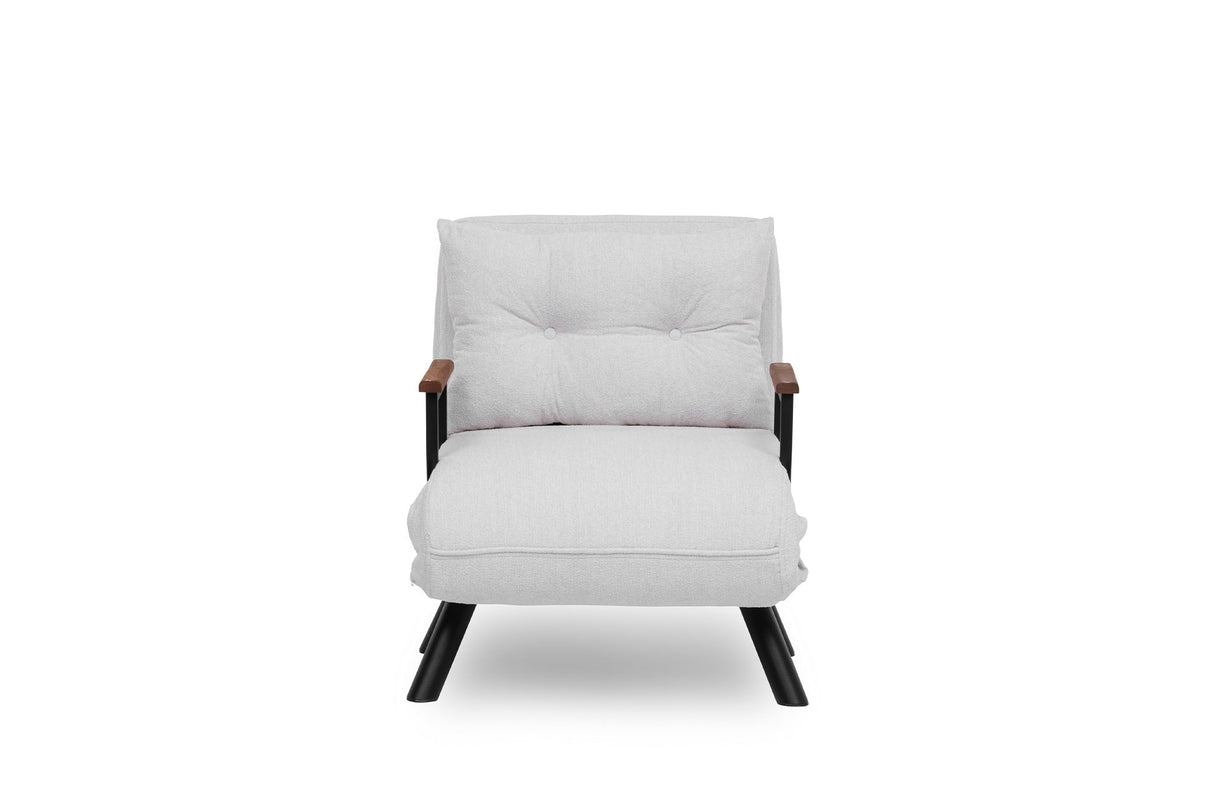Fauteuil de sommeil Sando Crème en tissu teddy