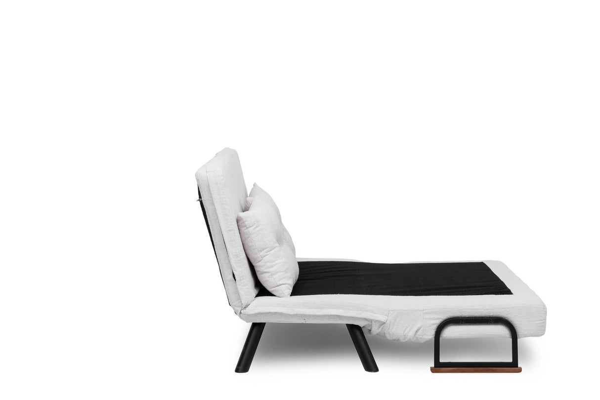 Canapé-lit 2 places Sando Crème en tissu teddy