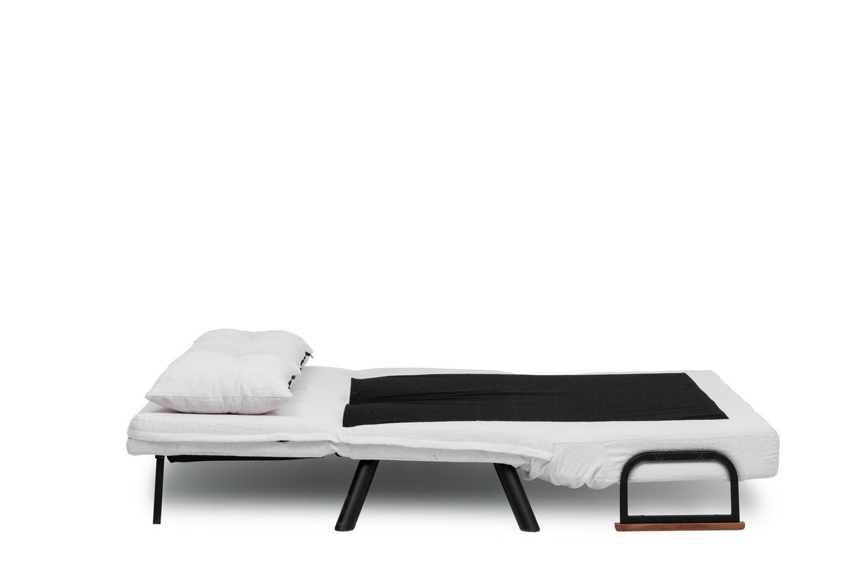 Canapé-lit 2 places Sando Crème en tissu teddy