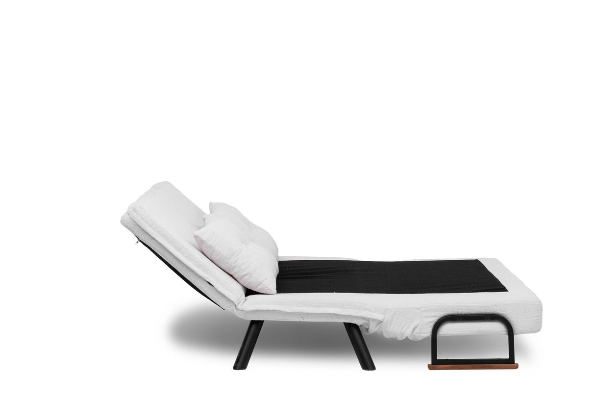 Canapé-lit 2 places Sando Crème en tissu teddy