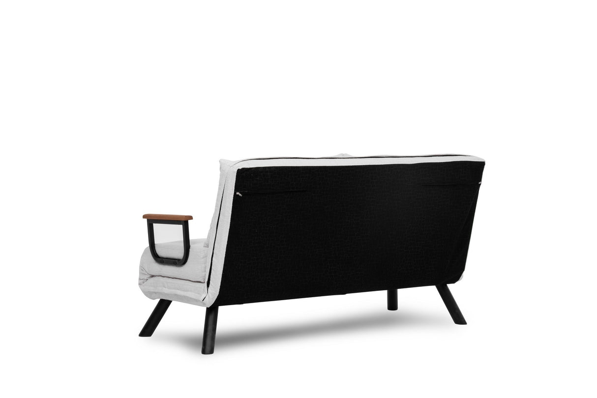 Canapé-lit 2 places Sando Crème en tissu teddy