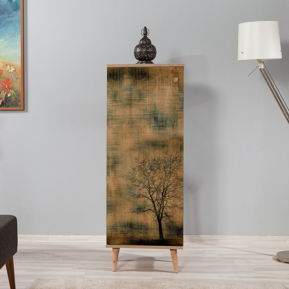 Cabinet à chaussures Filinta Sonoma Oak Boom Mélamine 50x135x38 cm